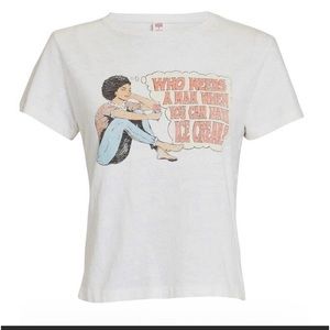 NWT RE/DONE X HANES “Who Needs A Man” Vintage Tee Sz Lg Retail $135 SOLD OUT!!